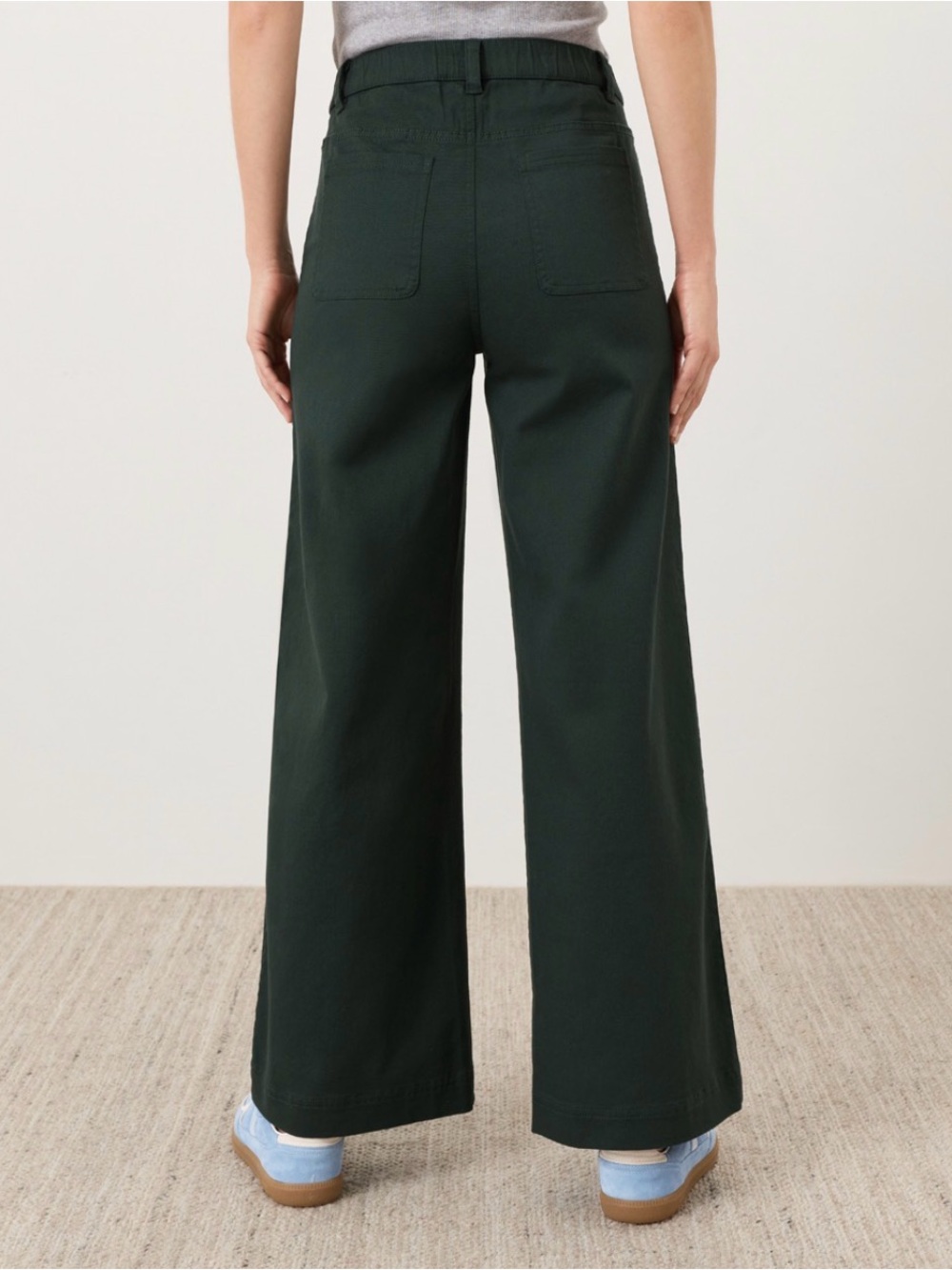 Pact Wide-Leg High Waist Pants in Forest Green